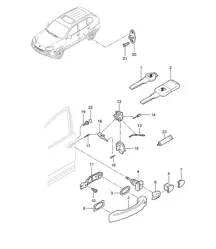 Türgriff / Türschloss - VORNE - Cayenne 9PA1 (957) 2007-10