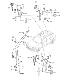 Verkleidungen / A-Säule bis D-Säule Cayenne 9PA1 (957) 2007-10