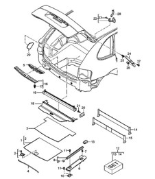 Aménagements / Coffre à bagages / Accessoires / avec : Système d'espace de chargement Cayenne 9PA1 (957) 2007-10