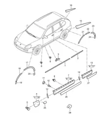 Zierbeschläge - UNTEN AUSSEN - Cayenne 9PA1 (957) 2007-10