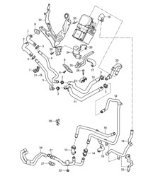 Heater / Feed line / Return line / Diesel (PR:9M5,9AH) Cayenne 9PA1 (957) 3.0L Diesel 2007-10
