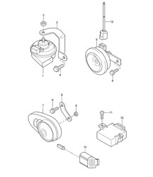 Fanfarria / Bocina / Bocina de alarma Cayenne 9PA1 (957) 2007-10