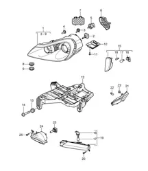 Scheinwerfer / Blinker / Nebelscheinwerfer Cayenne 9PA1 (957) 2007-10