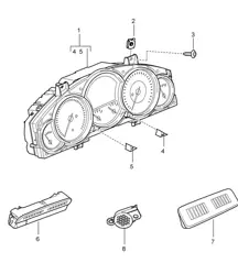 Instruments / Unité d'affichage / Aide au stationnement / Sonde de champ magnétique / Boussole Cayenne 9PA1 (957) 2007-10