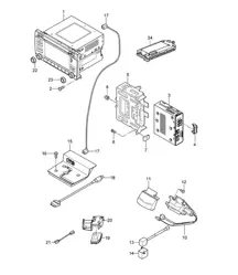 Radio unit / Navigation system / Receiving part / TV  / Reversing camera / Camera/ Exterior mirror / Multimedia interface Cayenne 9PA1 (957) 2009>>