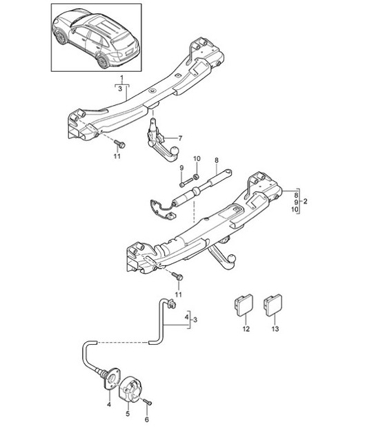 Diagram 002-000 Porsche Cayenne 9PA1 (957) 2007-2010 Accessories & others 