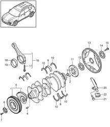 Crankshaft / Conrod (Model: CUDB,CUDC) Cayenne 92A (958) 4.2L DIESEL 2011-18