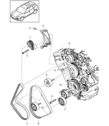 Tendeur de courroie / Entraînement par courroie (Modèle: 06EC,CGEA, CGE,CGFA,CJT) Cayenne 92A (958) 3.0L HYBRID 2011-18