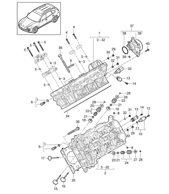 Diagram 103-002 Porsche Cayenne 9YA 2018-2023 