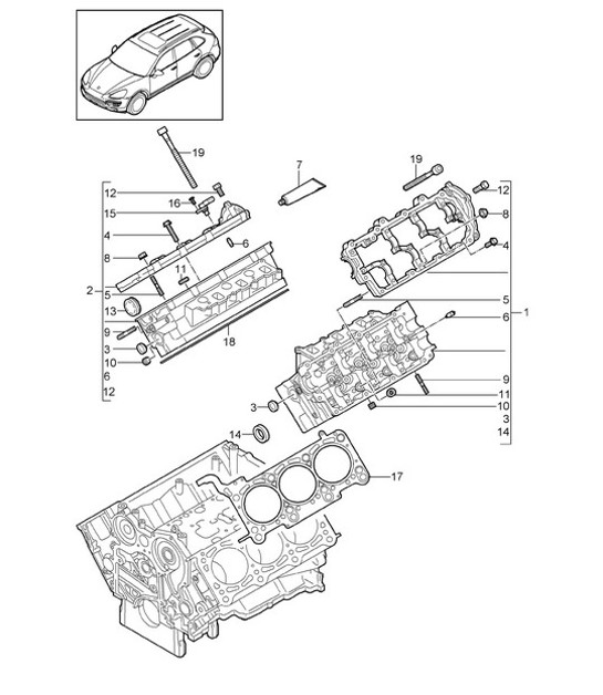 Diagram 103-010 Porsche Cayenne Turbo S 4.5L 2006>> Engine
