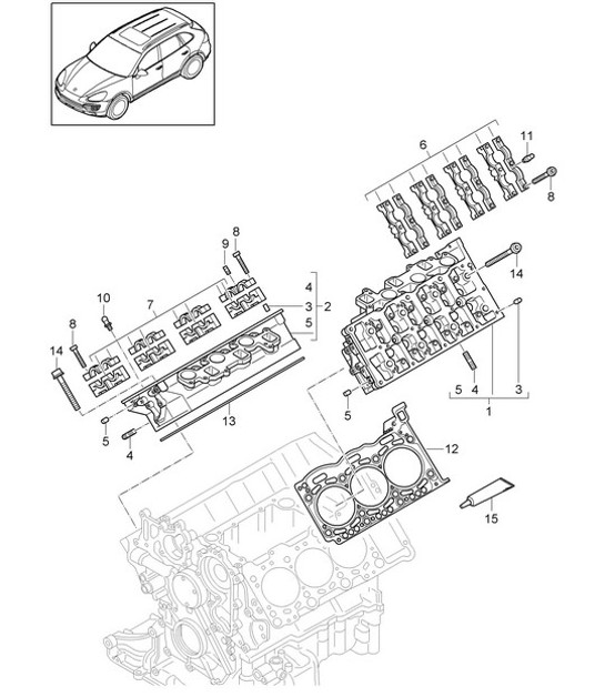 Diagram 103-012 Porsche Cayenne 9PA (955) 2003-2006 Engine