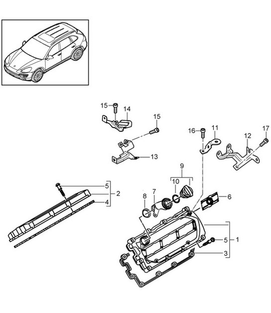 Diagram 103-030 Porsche 997 (911) MK1 2005-2008 Engine
