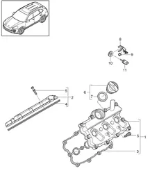 Ventildeckel (Modell: 06EC,CGEA, CGE,CGFA,CJT) Cayenne 92A (958) 3.0L HYBRID 2011-18