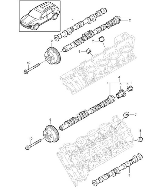 Diagram 103-050 Porsche Cayenne V6 3.6L Petrol 300Hp Engine