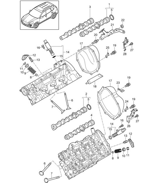 Diagram 103-065 Porsche Cayenne Turbo / Turbo S 4.8L 2007>> Engine