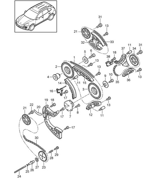 Diagram 103-080 Porsche Cayenne 9YA 2018-2023 