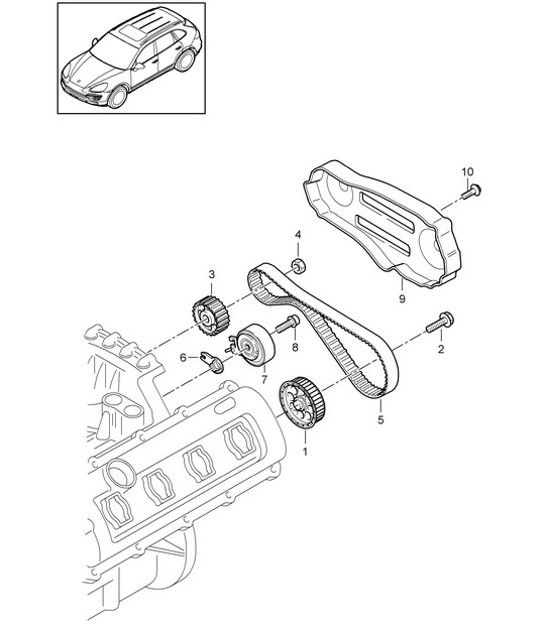 Diagram 103-095 Porsche 996 C4 3.4L 1997-08/01 Engine