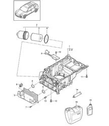 Boîtier conducteur d'huile / Filtre à huile / Échangeur de chaleur (Modèle : CURA,CUR, CXZA,CXZ) Cayenne 92A (958) 3,6L 2011-18