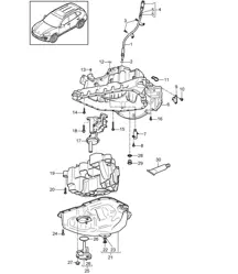 Alloggiamento conduttore dell'olio / Pompa dell'olio / Coppa dell'olio (Modello: 059E) Cayenne 92A (958) 3.0L DIESEL >>05/2011