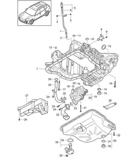 Diagram 104-045 Porsche Boxster 986/987/981 (1997-2016) Engine