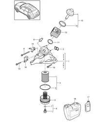 Filtre à huile/ Console / Refroidisseur d'huile (Modèle : 5502) Cayenne 92A (958) 3.6L >>2011