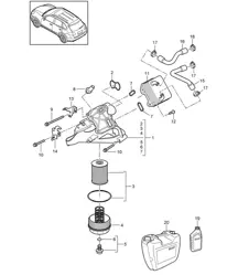 Filtre à huile / Console / Refroidisseur d'huile (Modèle: 5502,CEYA) Cayenne 92A (958) 3.6L 2012>>