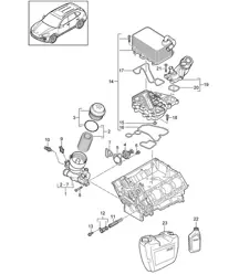 Ölfilter / Flansch / Ölkühler (Modell: CRCA, CRCB, CNRB, CVVA, CVVB, CVVC) Cayenne 92A (958) 2011-183.6L Diesel 05/2011-18