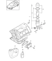 Filtre à huile / Console / Refroidisseur d'huile (Modèle: 06EC,CGEA, CGE,CGFA,CJT) Cayenne 92A (958) 3.0L HYBRID 2011-18