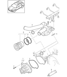 Pompe à liquide de refroidissement / boîtier de thermostat (Modèle : 4802,4852, CFTB,CFT, CYXA,CYX) Cayenne 92A (958) 4,8L 2011-18