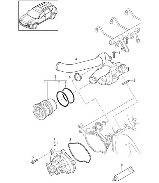 Diagram 105-000 Porsche 993 (911) C2 1994-97 Engine