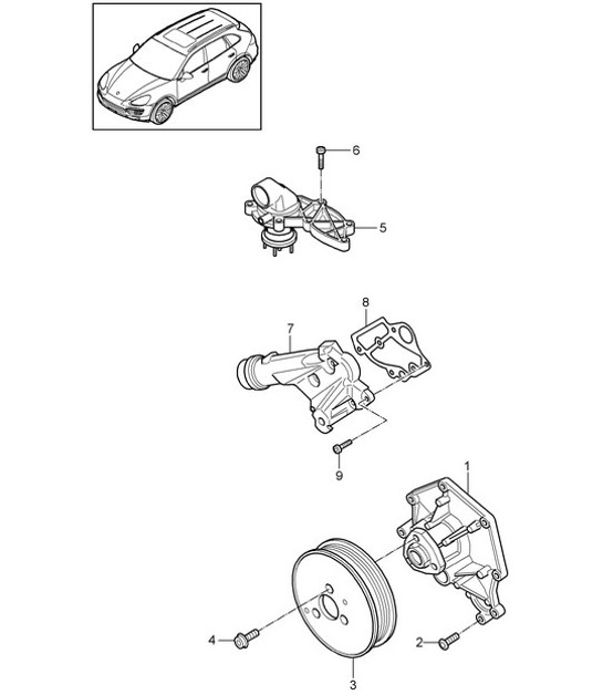 Diagram 105-015 Porsche Cayenne 92A (958) 2010-2017 Engine