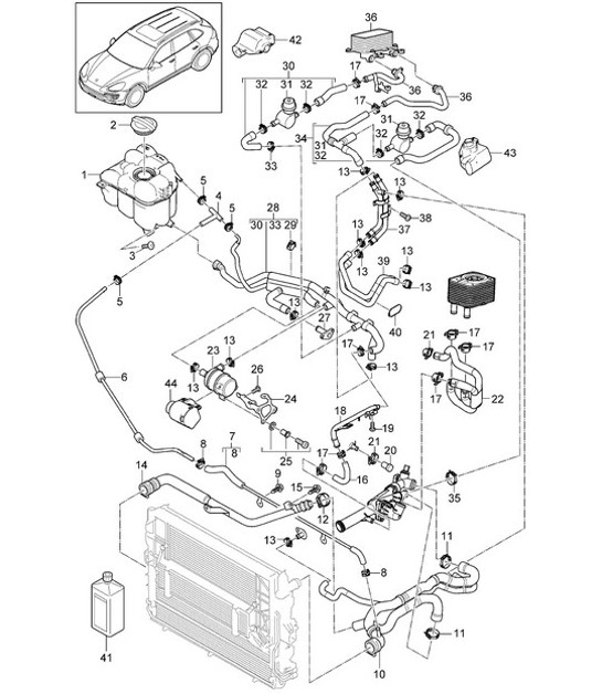 Diagram 105-040 Porsche 996 C4 3.4L 1997-08/01 Engine