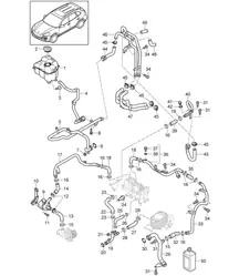 Refroidissement eau / Réservoir d'eau (PR:D50,D1V) Cayenne 92A (958) 3.0L DIESEL >>2011