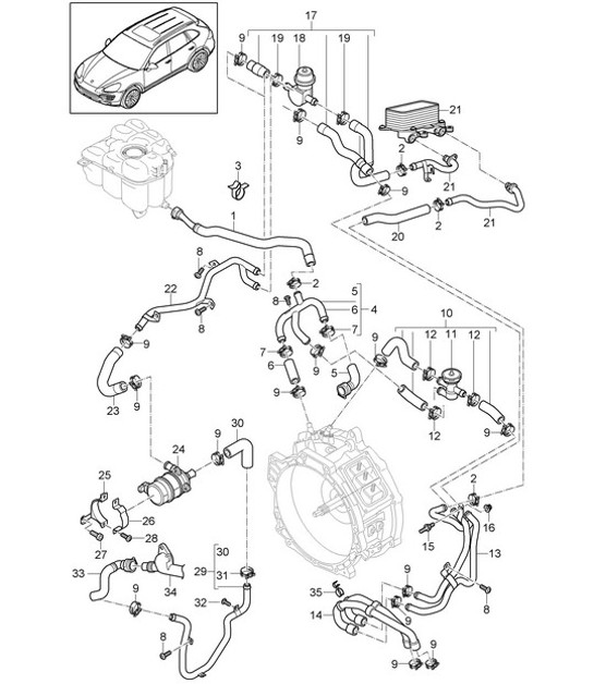 Diagram 105-065 Porsche Boxster 986 2.7L 2003-04 Engine