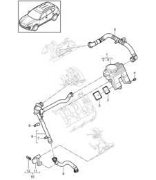 Crankcase housing ventilation (Model: 4802,4852, CFTB,CFT, CYXA,CYX) Cayenne 92A (958) 4.8L 2011-18 Crankcase housing ventilation (Model: 4802,4852, CFTB,CFT, CYXA,CYX) Cayenne 92A (958) 4.8L 2011-18