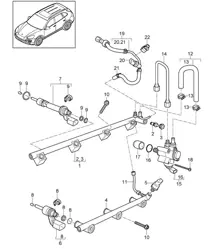 Kraftstoffsammelrohr / Hochdruckinjektor / Hochdruckpumpe (Modell: 5502,CEYA) Cayenne 92A (958) 3.6L 2011-18