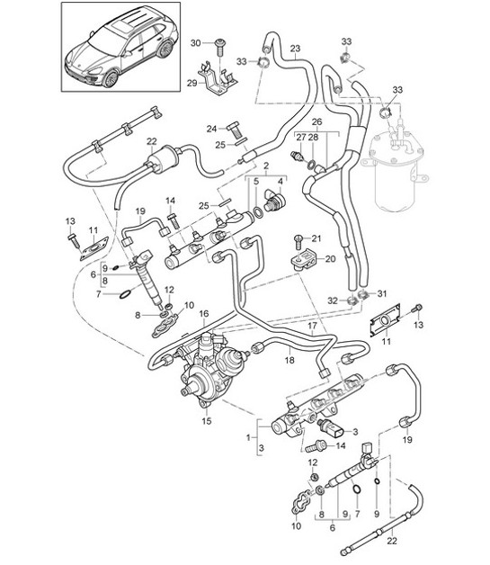 Diagram 107-035 Porsche Cayenne S E-Hybrid V6 3.0L 519 PS 