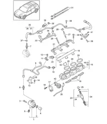 Tubo di raccolta carburante/iniettore ad alta pressione/pompa ad alta pressione (Modello: 06EC,CGEA, CGE,CGFA,CJT) Cayenne 92A (958) 3.0L HYBRID 2011-18