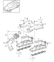 Ansaugstutzen / Druckrohr / Drosselklappenadapter (Modell: CUDB,CUDC) Cayenne 92A (958) 4.2L DIESEL 2011-18