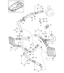 Refroidisseur d'air de suralimentation / Tuyau de pression (Modèle: CVVA,CVVB, CVVC) Cayenne 92A (958) 3.0L DIESEL 05/2014-18