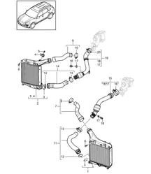 Refroidisseur d'air de suralimentation / Tuyau de pression (PR:DD8) Cayenne 92A (958) 4.2L DIESEL 2011-18