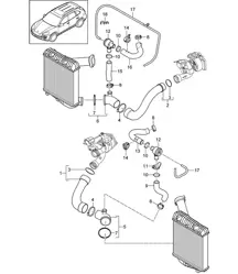 Refroidisseur d'air de suralimentation / Tuyau de pression (PR:D58,DT1, DT5) Cayenne 92A (958) 4.8L 2011-18