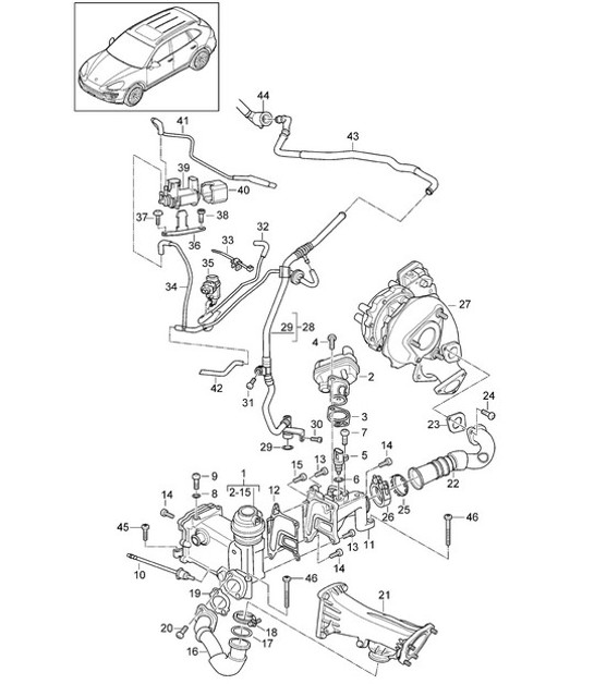 Diagram 108-060 Porsche Cayman S 718 2.5L Manual (350Bhp) Engine