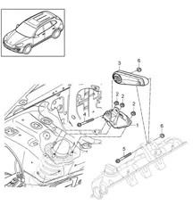 Motorhebevorrichtung - OBEN - (PR:D6V,D58, DU2,DU3,DT1, DT5) Cayenne 3.6l / 4.8L 2011-18