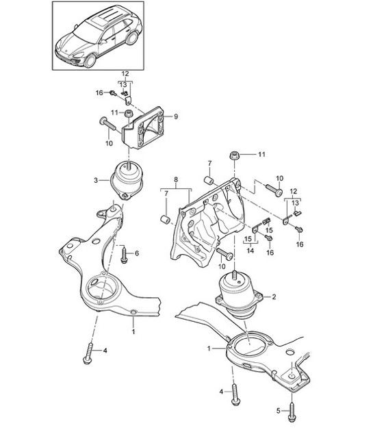 Diagram 109-010 Porsche 964 (911) (1989-1994) Engine