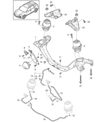 Motorhebevorrichtung - UNTEN - (Modell: CRCA,CRCB, CVVA,CVVB, CVVC) Cayenne 92A (958) 3.0L DIESEL 05/2011-18