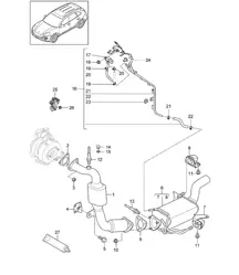 Système d'échappement / Catalyseur / Filtre à particules / Ligne de commande (PR:D43) Cayenne 92A (958) 3.0L DIESEL 2015>>
