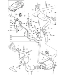Système d'échappement / Catalyseur / Filtre à particules / Ligne de commande (CNRB,CVVA, CVVB,CVVC) Cayenne 92A (958) 3.0L DIESEL 05/2012-18