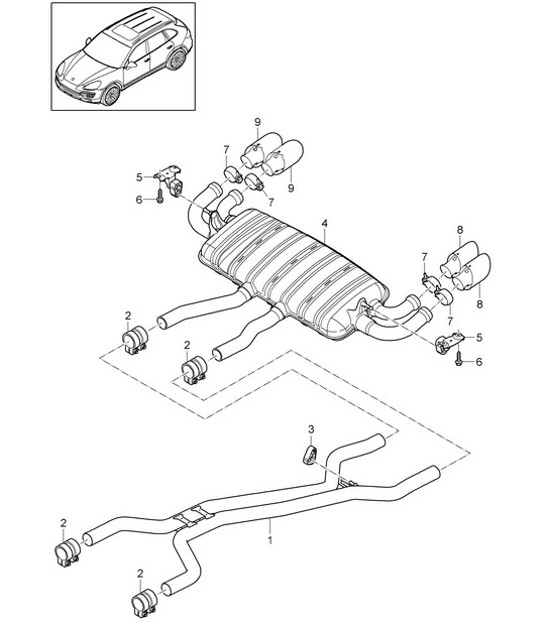 Diagram 202-040 Porsche Macan (95B) MK1 (2014-2018) Fuel System, Exhaust System
