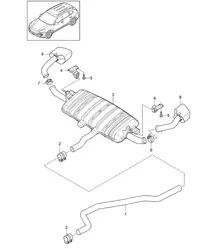 Impianto di scarico / Tubo di scarico / Silenziatore posteriore / Terminale di scarico (PR:D43,0P0, 0P3,0P6) Cayenne 92A (958) 3.0L DIESEL 2015>>